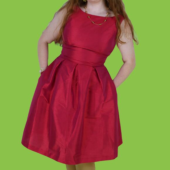 Alfred Sung D448 Sangria Pink Formal Bridesmaid Prom Midi Dress, 10 - Picture 3 of 8